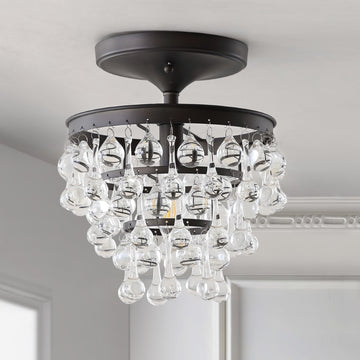 Toronto Metal/Crystal LED Flush Mount - JONATHAN Y